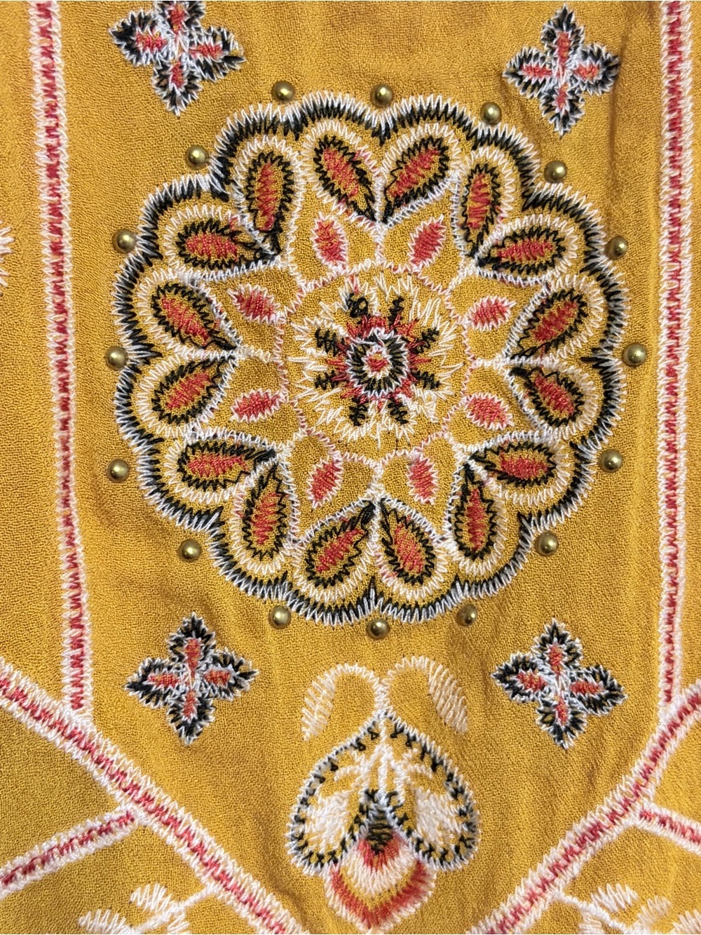 Taylor & Sage Mustard Embroidered Sleeveless Dress - Picture 6 of 6